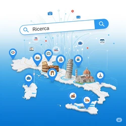 Localizza la posizione con una ricerca per comune e città